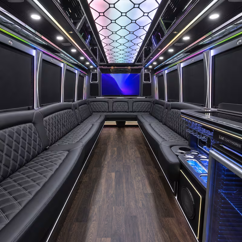 15 Passenger Party Bus Interior