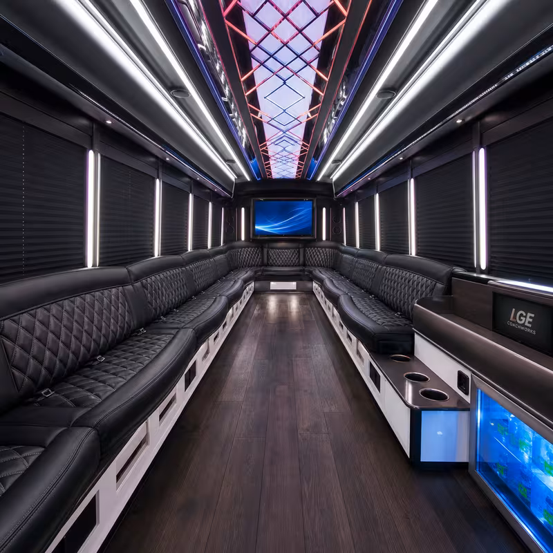 30 Passenger Party Bus Interior