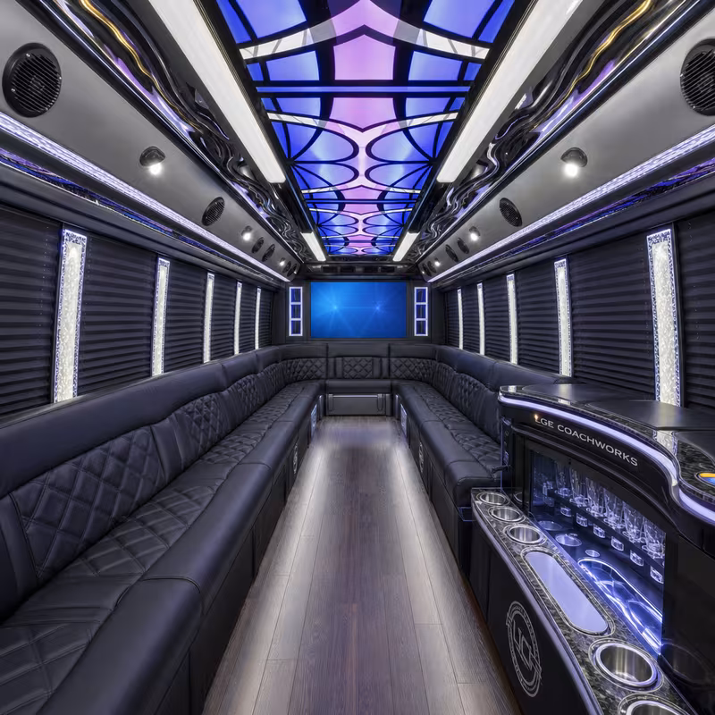 30 Passenger Party Bus Interior