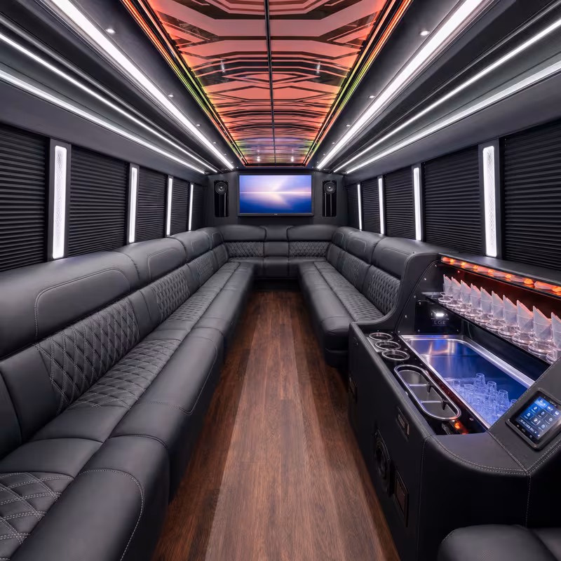 40 Passenger Party Bus Interior