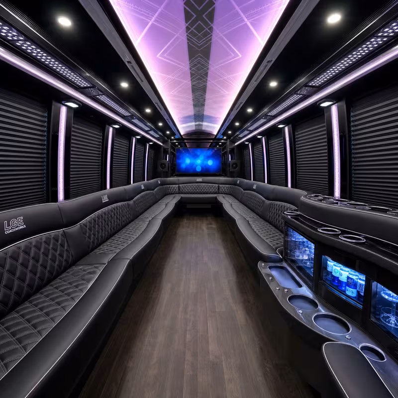 40 Passenger Party Bus Interior