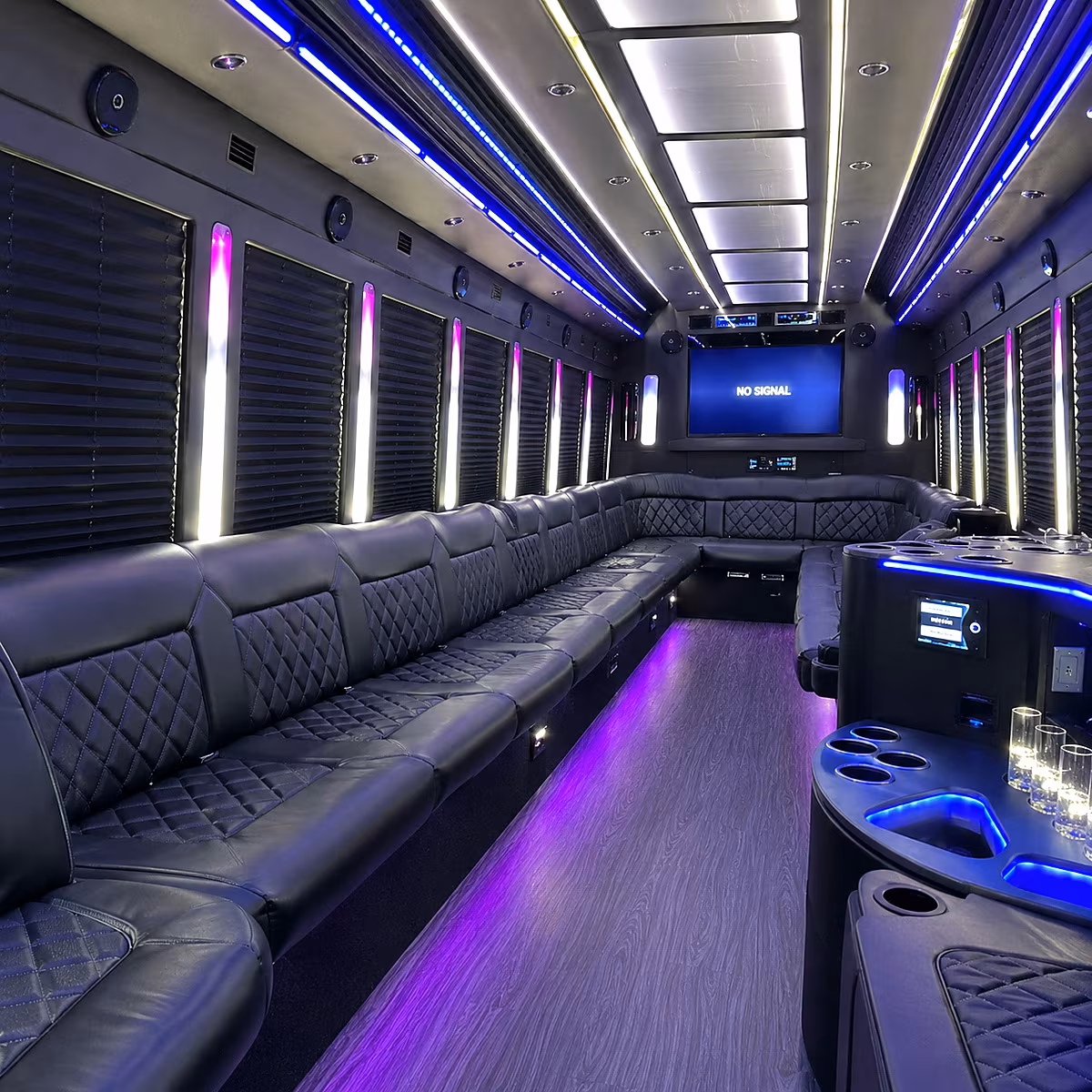 Myrtle Beach Prom & Homecoming Transportation party bus interior