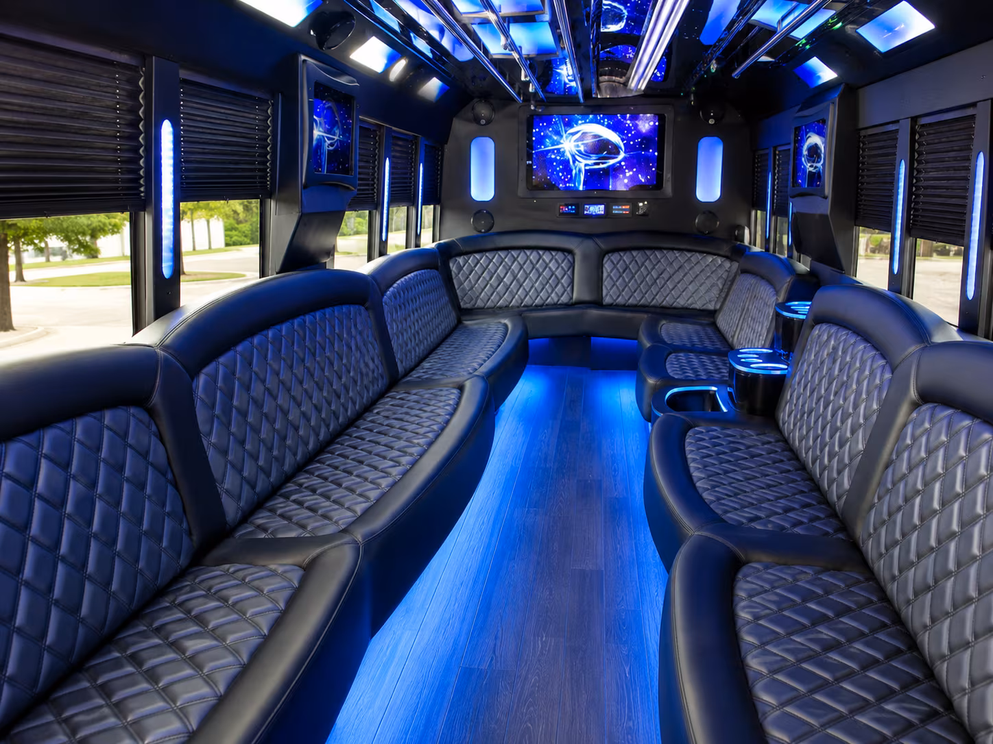 Myrtle Beach Sporting Event Transportation party bus interior