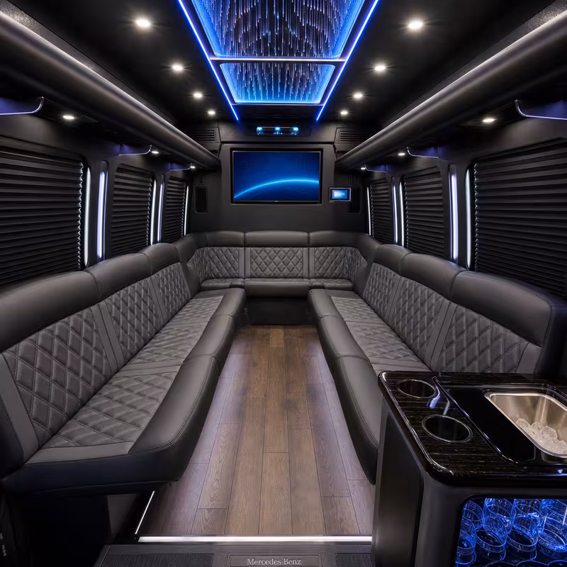 14 Passenger Sprinter Limo Interior